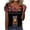 G-Black, variant on ZQUUVOU Women's T-Shirt Cap Sleeved Printed Loose Button V-Neck Blouse B-Navy (2XL)