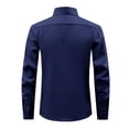 thumbnail image 4 of Satingcolo Mens Dress Shirts Long Sleeve Button Down Shirt Stretch Wrinkle Free Untucked Shirts for Men Business Casual,Dark Blue XS, 4 of 6