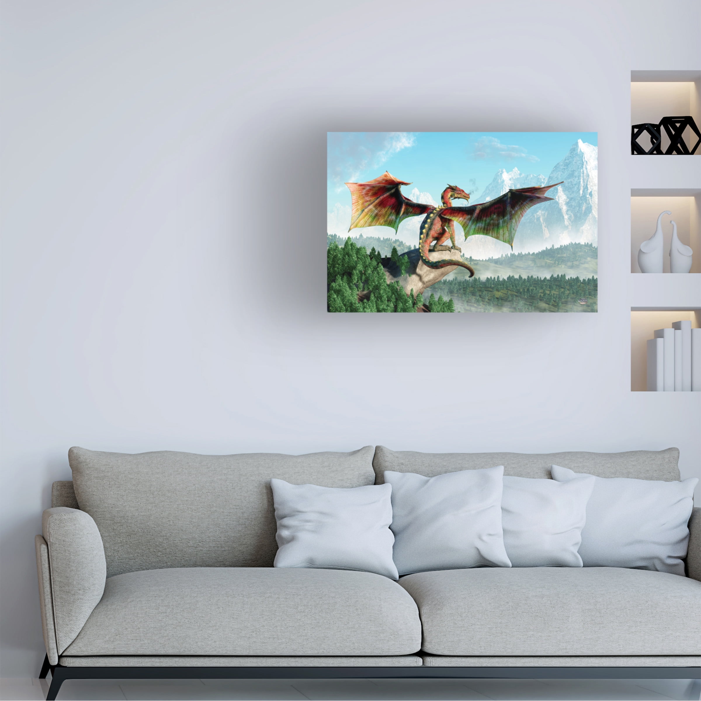 Trademark Fine Art 'Perched Dragon' Canvas Art by Daniel Eskridge