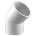 thumbnail image 1 of Charlotte Pipe &amp; Foundry PVC023091800 Sch 40 PVC 45 deg Elbow, 1 of 1