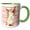 Green/White, variant on 3drose, Cute and Sassy Llama with Floral Accents Illustration, 11oz Two-tone Black Mug