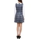thumbnail image 3 of Vestido mini A-line de manga larga con cuello Peter Pan de cuadros para mujer Allegra K XL gris azul, 3 of 6