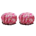 thumbnail image 2 of TISHITA 2 Pcs Bonnet de Douche Imperméable Réutilisable Chapeau de Bain pour Femmes Rouge, 2 of 8