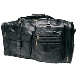 RoadPro PLB-004 26 Patchwork Leather Travel Bags Black by Roadpro