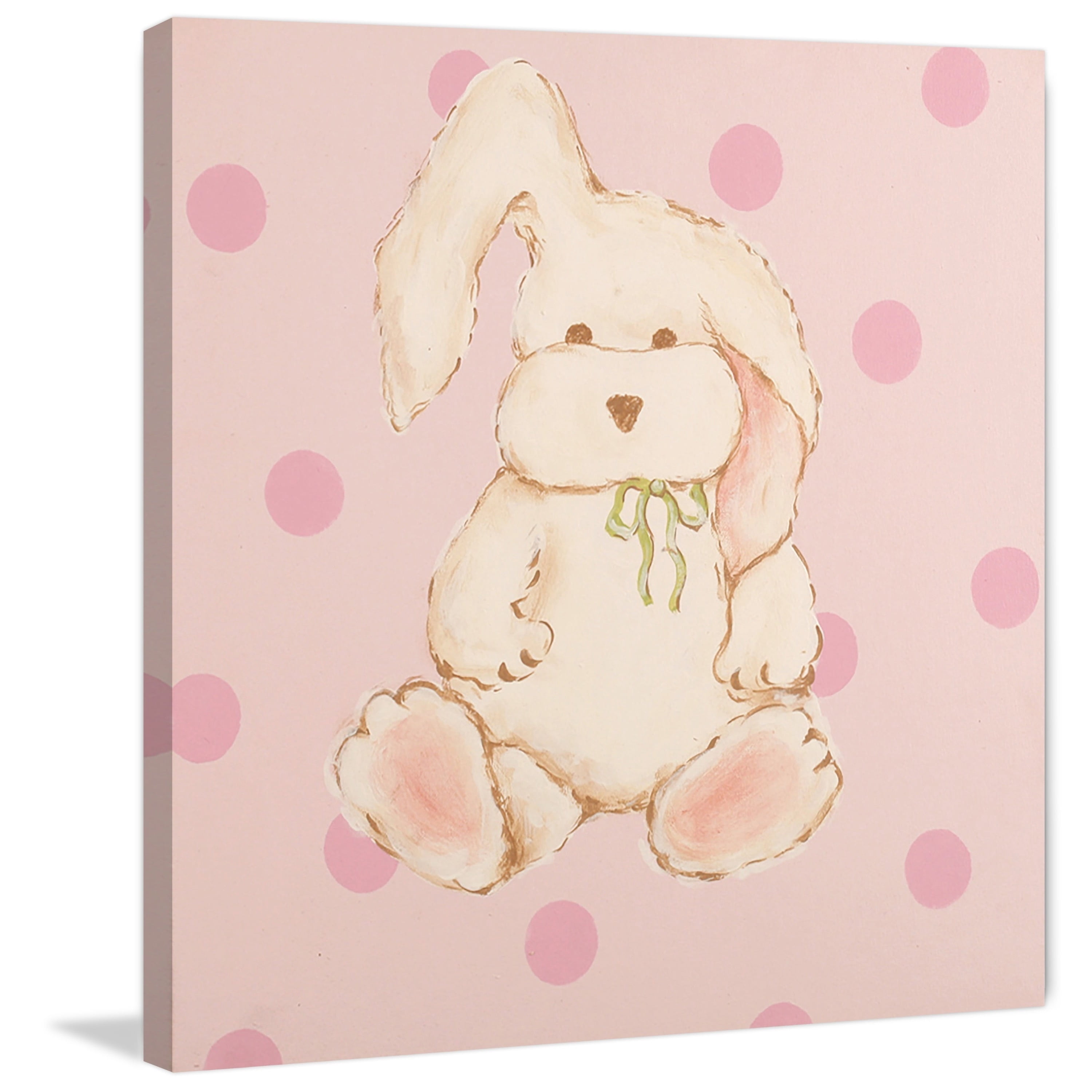 Marmont Hill "Snuggly Bunny" by Reesa Qualia Painting Print on Wrapped Canvas