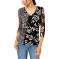 thumbnail image 1 of INC Blusa de malla para mujer, negro, extragrande, 1 of 1