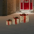 thumbnail image 2 of Northlight Set of 3 Lighted White Rope Gift Box Christmas Decorations 9.75", 2 of 6