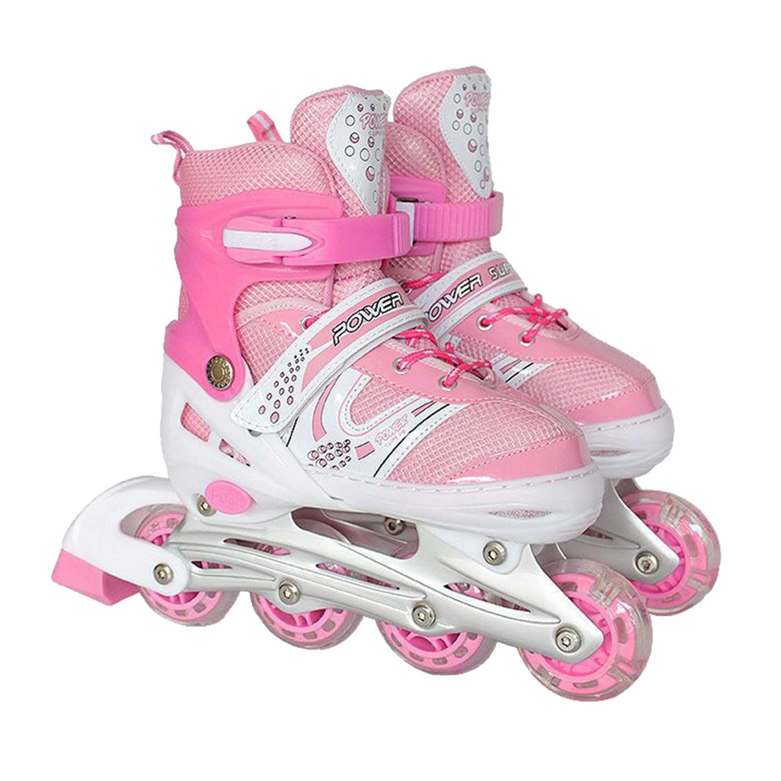 Details about   Pink Inline Skates With Flashing Wheels Kids Boys Girls Adjustable Roller Blades 
