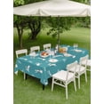 thumbnail image 3 of Outdoor Tablecloth with Umbrella Hole and Zipper, Teal Spring Easter Rectangle Table Cloth 54x80 Inch Waterproof Tablecloth, Cute Bunny Botanical Picnic Table Cover for Patio Camping, 3 of 7