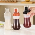thumbnail image 3 of Botella para condimentos con marcas de medición, boquillas de 1/5, botella con boquilla para ketchup, aderezo para ensaladas, salsa, dispensador de cocina de 350 ml de fácil llenado., 3 of 8