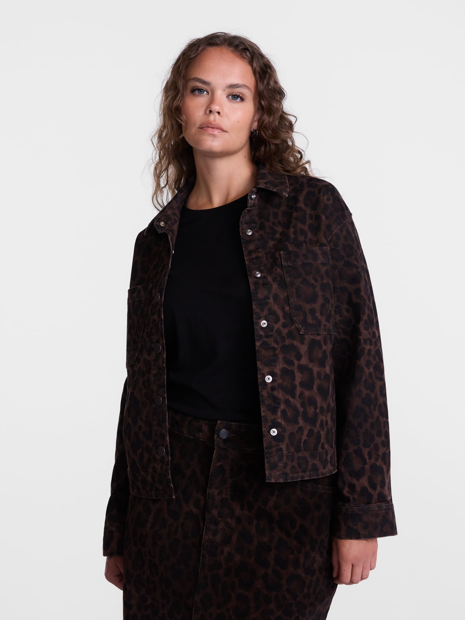 Scenario Women's Faux Leopard Print Jacket, Sizes XS-XXXL
