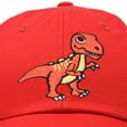thumbnail image 2 of DALIX Tyrannosaurus Rex T-Rex Dinosaur Kids Hat Baseball Cap Girls Boys in Red, 2 of 7