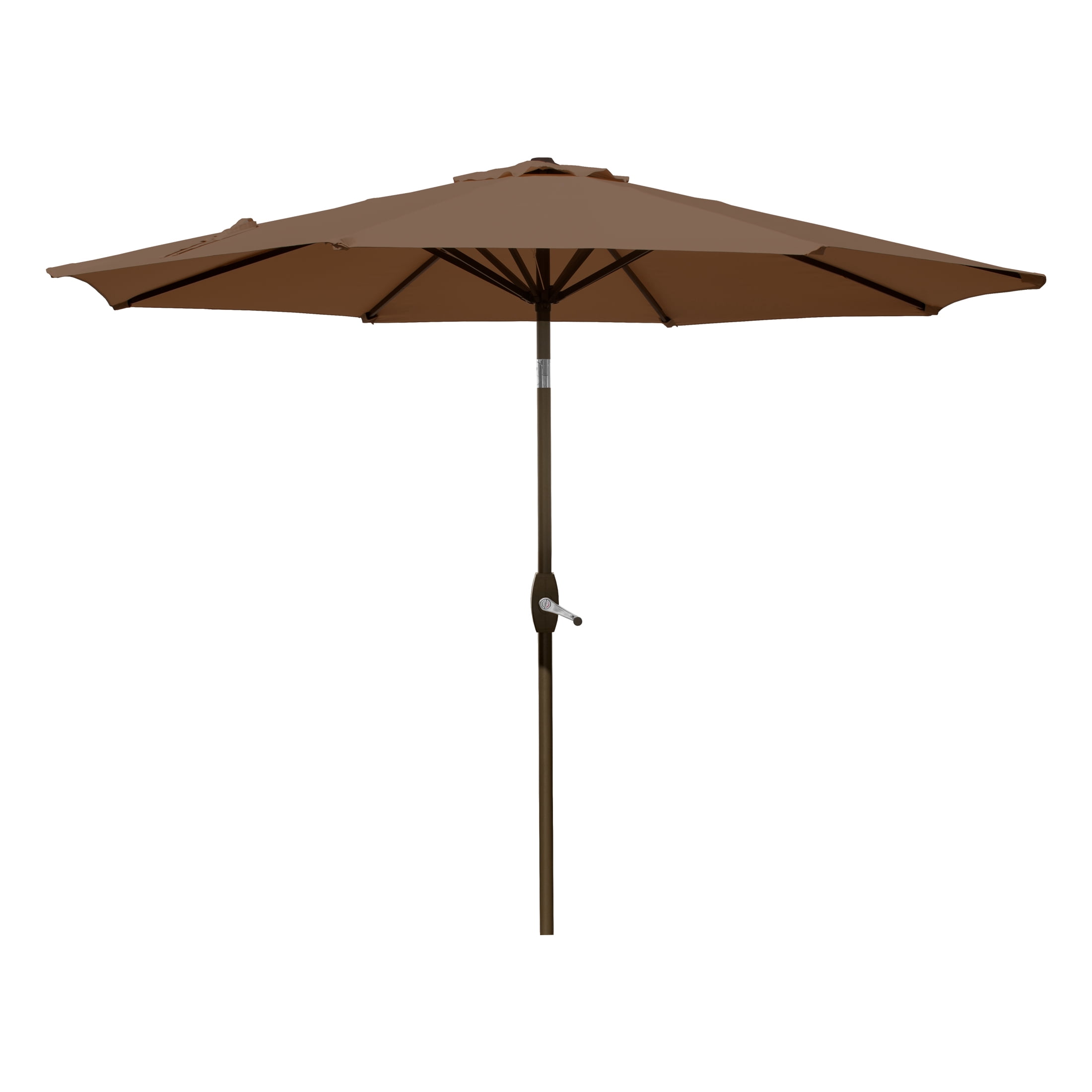 GARDEN 9 Ft Patio Umbrella w/ Round Resin Base Stand Included for Outdoor Shade, Coffee