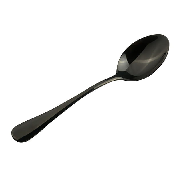 Cuchara de Acero Inoxidable Conveniente para Cocina Comedor Fiesta Café Té Negro