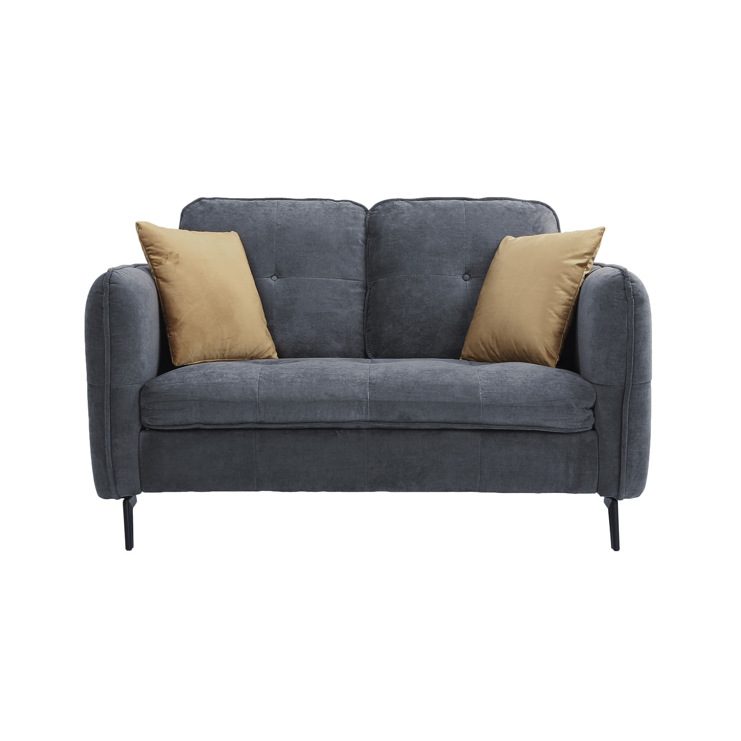 Kadyn 2-Seater Fabric Sofa Couch, Modern Loveseat Sofa with Pillow, Upholstered Linen Fabric Sofa for Living Room, Dark Gray Kadyn 2-Seater Fabric Sofa Couch, Modern Loveseat Sofa with Pillow, Upholstered Linen Fabric Sofa for Living Room, Dark Gray