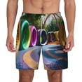 thumbnail image 3 of Uemuo Colorful Tire Tunnel Park Pattern Mens Swim Trunks Quick Dry Board Shorts with Mesh Lining, Stretch Beach Shorts Quick Dry No-Chafing Board Shorts-Small, 3 of 9