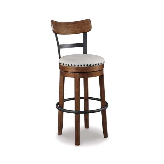 Bowery Hill Modern Engineered Wood 31"H Swivel Bar Stool in Brown