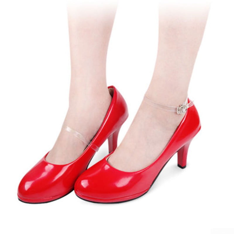 2pc Detachable Clear TPU Shoe Straps Band For Loose High Heeled Shoes Pumps