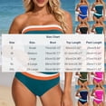 thumbnail image 3 of Roncen Women's Bandeau Swimsuits Strapless Tummy Control Color Block Tankini Sets, 3 of 5