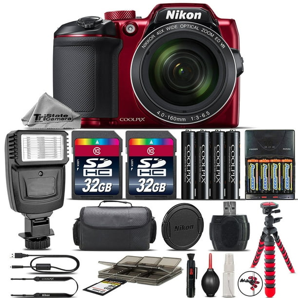 Nikon COOLPIX B500 Digital Camera (RED) Kit M