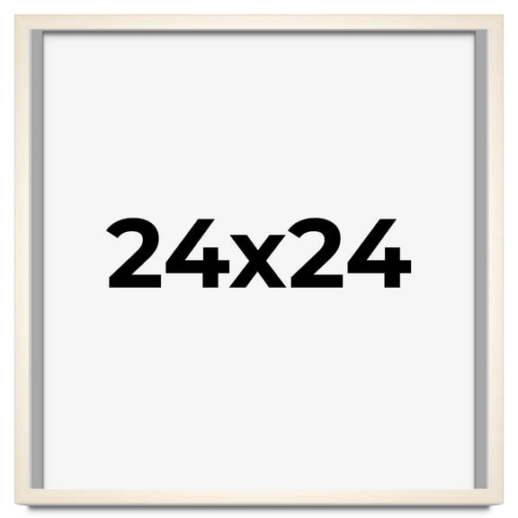 24x24 Frame White Wheat Solid Wood Picture Frame | Moulding Width 0.75 Inches | Interior Depth 0.5