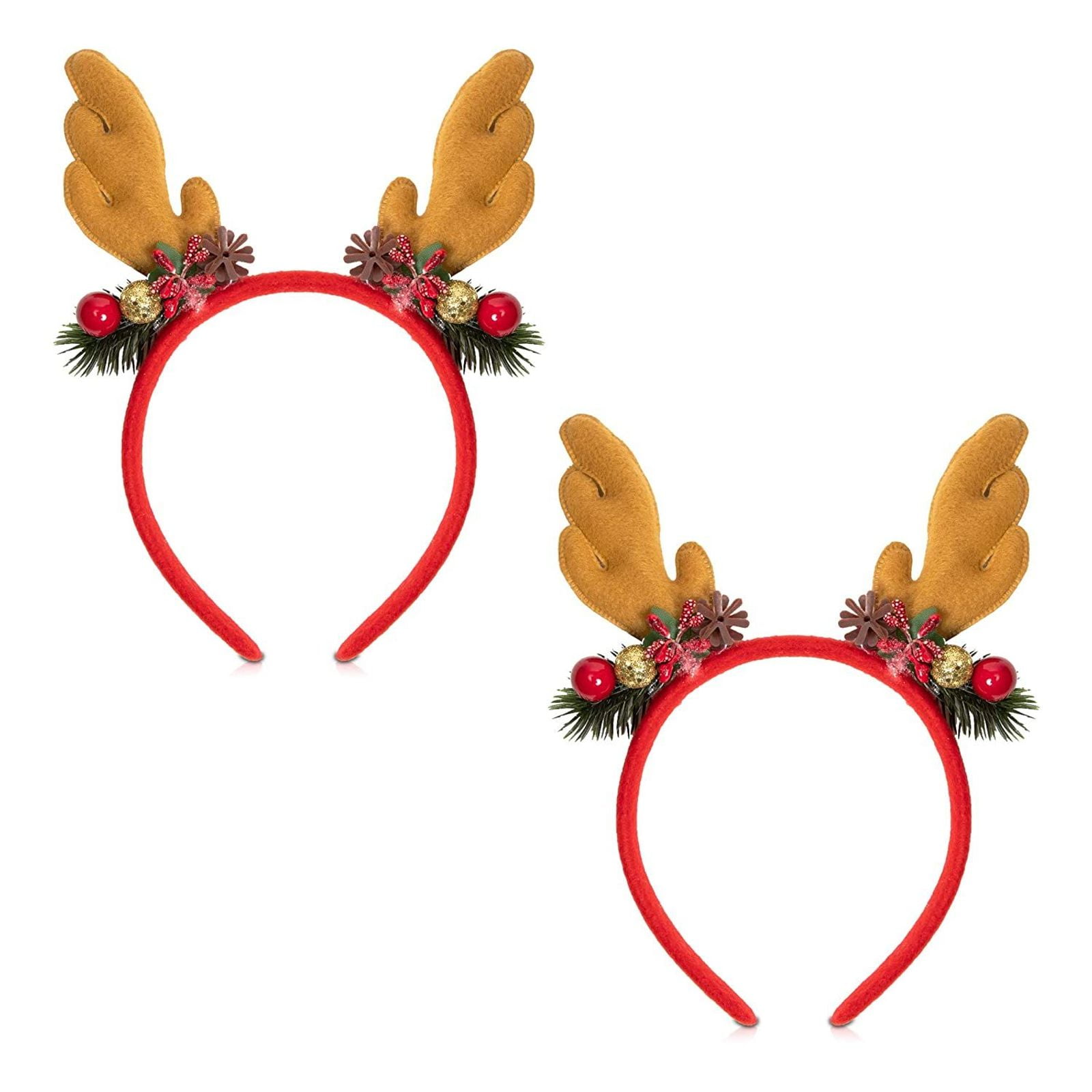 Adults Christmas Reindeer Antler Headband Boppers Xmas Soft Party Accessory Kids 