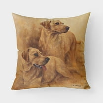 Carolines Treasures HMHE0182PW1818 Yellow Labs by Michael Herring Canvas Decorative Pillow 18H x18W multicolor