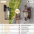 thumbnail image 5 of 2 Pack Outdoor Wall Sconce Dusk to Dawn,Waterproof,Wall Mount,Black, 5 of 8