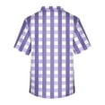 thumbnail image 5 of Domuza Men Scrub Top Plaid Stripe Graphics V Neck Short Sleeve Carer Uniform Relaxed Fit Soft Comfy Medical Scrub Tops with 3 Pockets Purple 5XL, 5 of 5