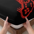 thumbnail image 3 of Twin XL Size Fitted Sheet Set - Game Controller 2 Piece Bedding Sets 16" Deep Pocket Fitted Sheet with 1 Pillowcases, Modern Art Gaming Handheld Black Brushed Microfiber Hotel Luxury Bed Sheets, 3 of 9