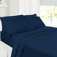 thumbnail image 2 of Extra Deep Pocket 6 Piece Bed Sheet Set – Super Deep Fitted Sheet Fits Mattress from 18-24 inces Depth – Double Brushed Microfiber Sheets with 4 Pillow Cases, King, Navy Blue, 2 of 7