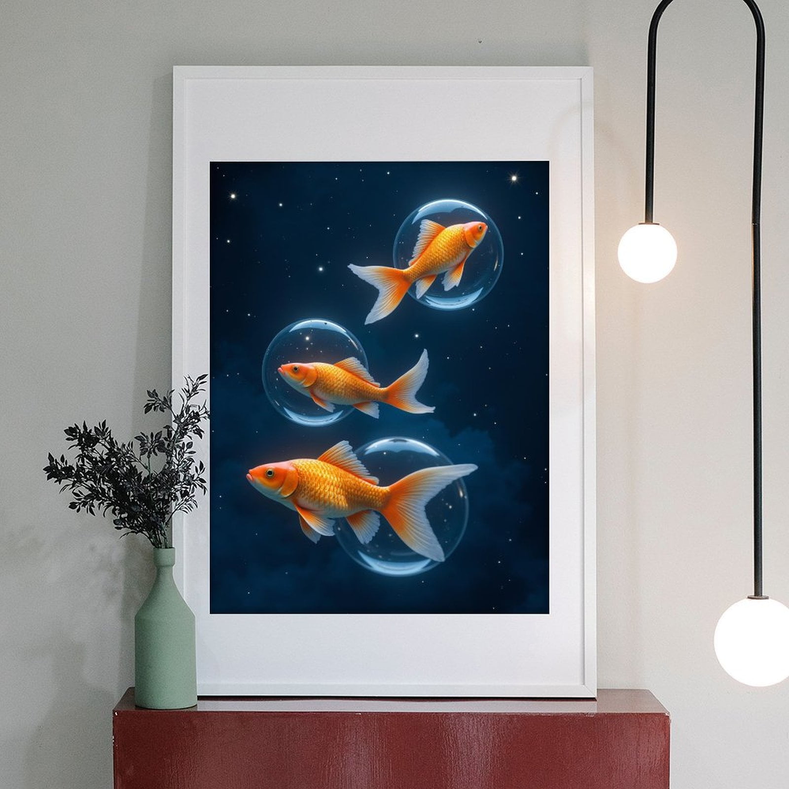 Diamond Art Kits for Adults - 5d Goldfish Floating In Bubbles Sky Diamond Painting for Adults, Diamond Art for Adults Beginners, Diamond Painting Kits for Adults for Home Wall Decor