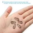 thumbnail image 4 of Uxcell 0.6" Stainless Steel Fishing Quick Snaps Clips Oval Split Rings Fishing Tackle Black 50 Pack, 4 of 6