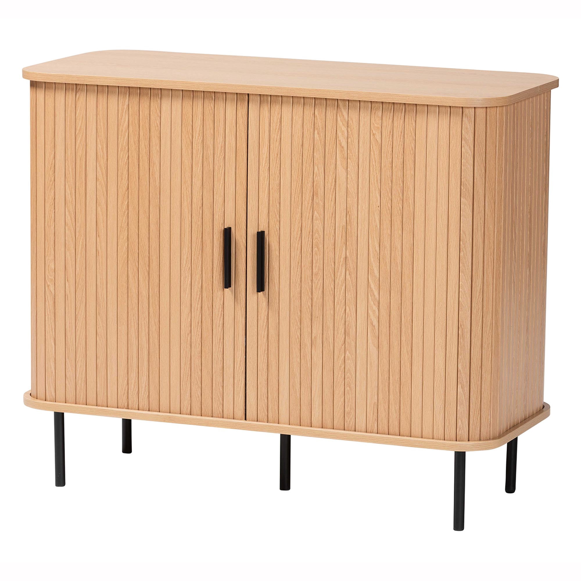 Baxton Studio Lucia Mid-Century Storage Cabinet, 35", Light Oak