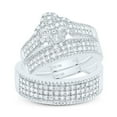 thumbnail image 3 of White Silver 1/2Ctw Natural Diamond P1 Gift Clover Trio Set, Womens Size: 7.5 / Mens Size: 9, 3 of 3