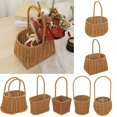 thumbnail image 2 of Flower Basket with Handle Woven Plant Basket Flower Storage Basket for Home Wedding Garden Decoration-F, 2 of 5