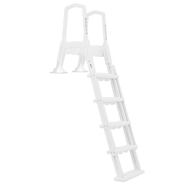 XtremepouwerUS Above Ground In-Pool Swimming Pool Ladder Incline Pool Step Adjustable Ladder (48" - 52")