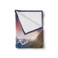 thumbnail image 2 of East Soft Flannel Fleece Blanket, Colorful Overcast Sky Skirts Mt. Shkhara Svaneti Georgia Caucasus Mountains, Cozy Plush for Indoor and Outdoor Use, 50" x 60", Fern Green Baby Blue, by Ambesonne, 2 of 5