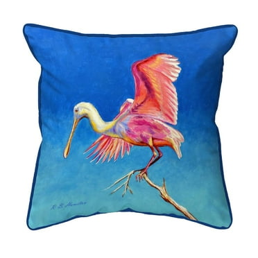 Betsy Drake Interiors Spoonbill Wings Large Indoor/Outdoor Pillow 18x18