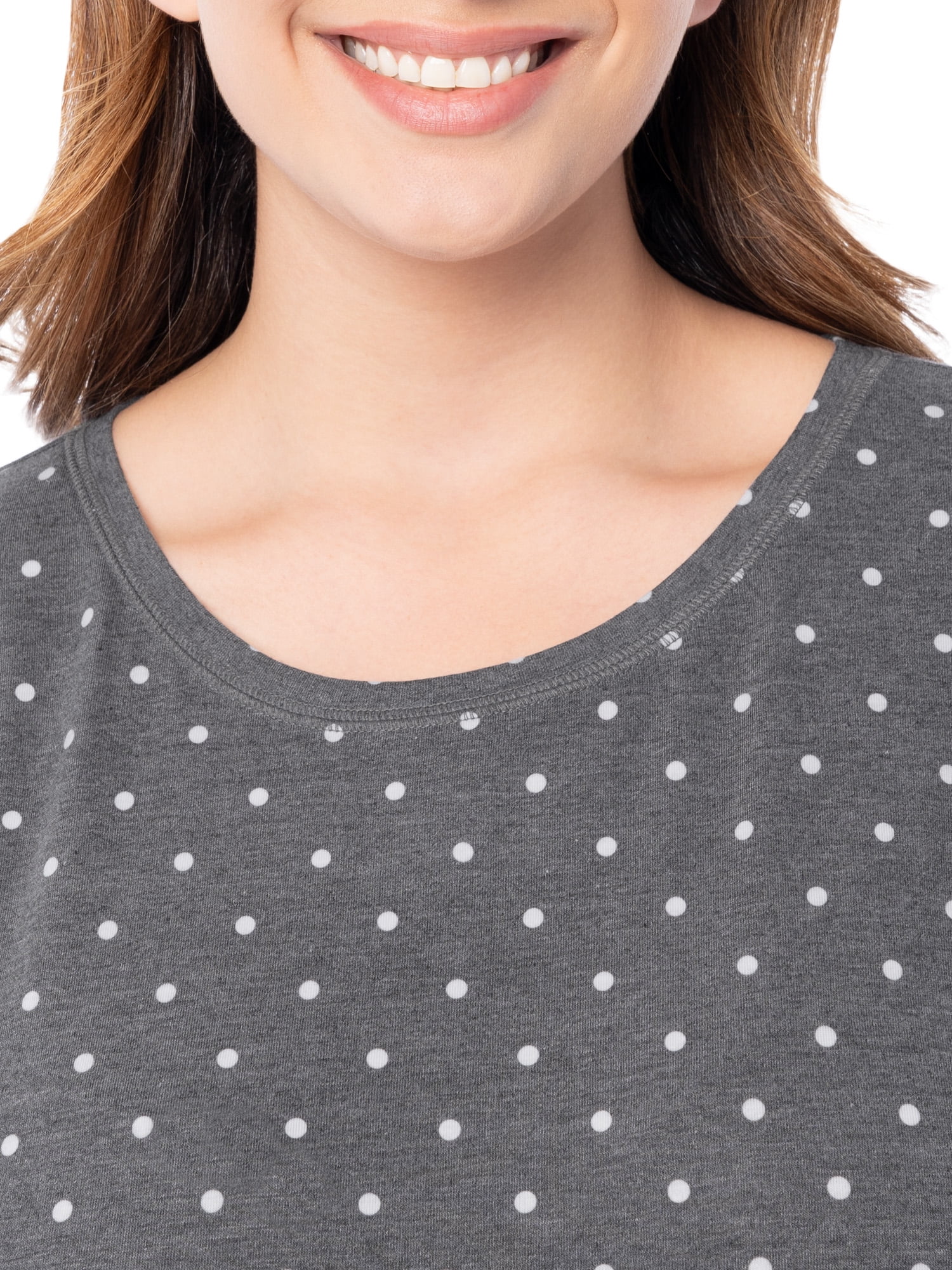 Fruit of the Loom Women's Soft and Breathable Short Sleeve Crew Top & Pajama Short Set, Sizes S-4X