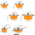 thumbnail image 5 of 1 10 12Pcs Non-Stick Pots and Pans Cookware Set, Heat-Resistant Kitchen Cooking Set, Frying Pan, Saucepan, Stew Pot, Multifunctional Stylish Durable, Suitable for All Stoves, 5 of 16
