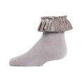 thumbnail image 3 of MeMoi Velvet Pleated Cotton Blend Anklet Socks - Girls - Female, 8, Medium Gray Heather, 3 of 3