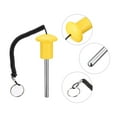 thumbnail image 4 of Uxcell 8mm x 80mm Weight Stack Pin with Pull Rope Magnetic Strength Training Equipment Accessories Yellow, 4 of 5