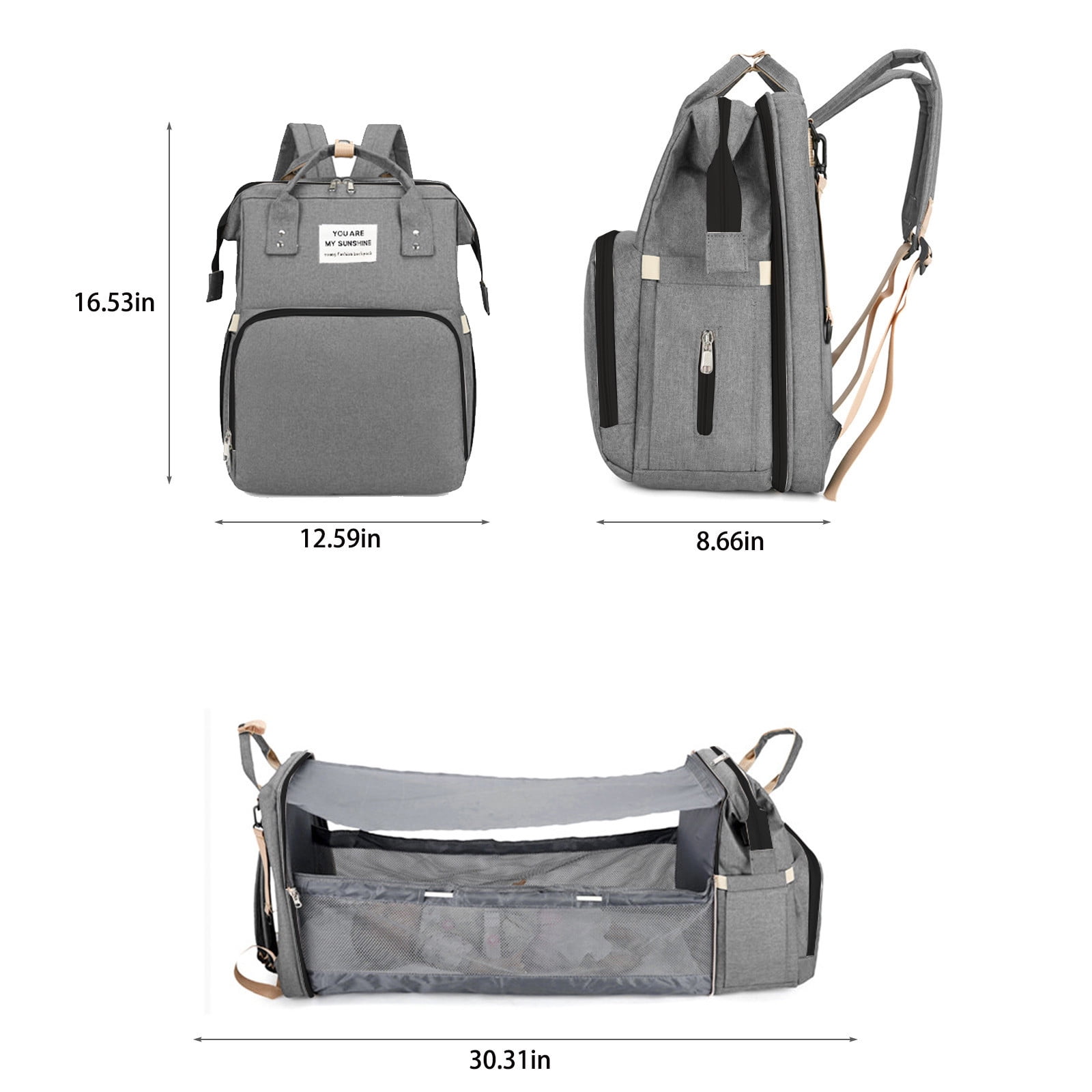JOGZMZ Baby Diaper Bags Backpacks - Baby Bags for Boys and Girls, Baby Diaper Backpacks with Changing Stations - Baby Registry Search, 12.59x8.66x16.53in