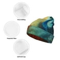 thumbnail image 3 of Hirioo Red And Blue Fire Peacock for Men's Knit Cuffed Beanie for Outdoor Activities Unisex, 3 of 6