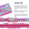 thumbnail image 4 of Unique Bargains 11 Yards 0.8 Inch Elastic Sequins Trim 2 Row Flat Sequin Strip Sequins Fabric Ribbon for Sewing Light Rose Red, 4 of 5