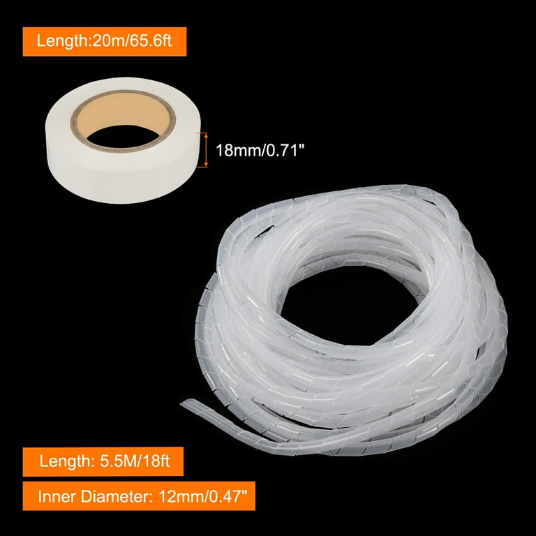 Sourcingmap 4mm Flexible Spiral Tube Cable Wire Wrap Computer Manage Cord Clear 7M Length