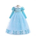thumbnail image 1 of KAWELL Girl Princess Elsa Dress Costume Snowflake Puff Sleeves Fancy Birthday Party Dress Up, 1 of 6