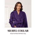 thumbnail image 5 of Robes for Women, LOFIR Long Womens Robes, Soft Fluffy Fleece Bath Robe with Front Pocket, Winter Warm Plush Lapel Women's Robes, Adjustable Belt, Purple, L/XL, 5 of 7