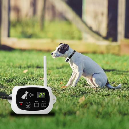 Wireless Dog Fence Pet Containment System, Safe Effective Anti Over Shock Dog Fence, Adjustable Control Range 900 Feet & Display Distance, Rechargeable Waterproof Collar (1